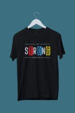 Black 100% Cotton T-Shirt: "Stay Strong" | Soft Pure Cotton Daily Inspiration