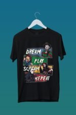 Horror Legends Graphic Black T-Shirt | Freddy Chucky Ghostface Jason Tee - Image 5