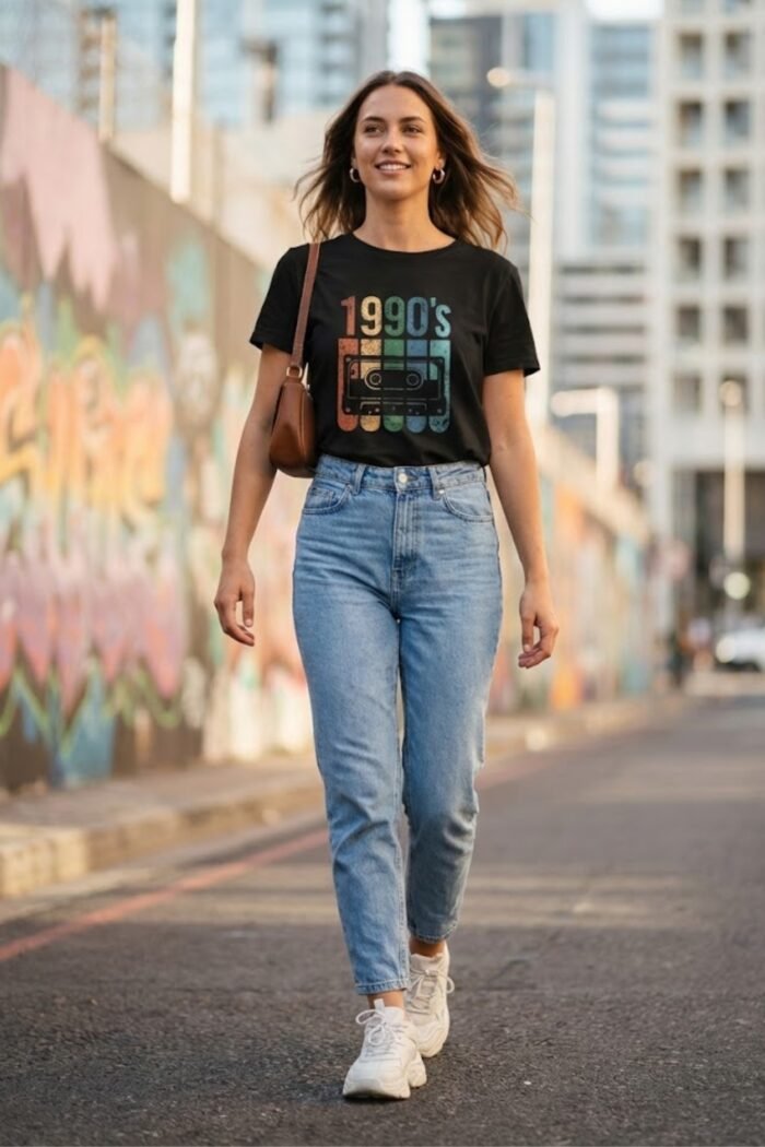 "90's Born" Classic Black T-Shirt | Vintage Vibe Nineties Kids Tee | Throwback Style - Image 4
