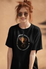 Black 100% Cotton T-Shirt: Lord Ganesh | Mantra for Success & Wisdom - Image 4