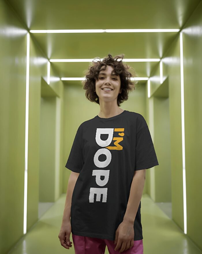 Black 100% Cotton T-Shirt: "I am Dope" | Own Your Awesome Style - Image 3