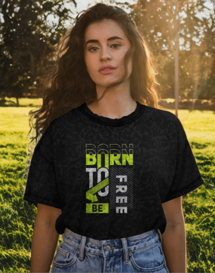 Freedom Vibe Black Tee | "Born to Free" | Soft Pure Cotton Casual Wear - Image 4