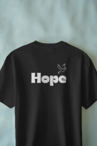 Black 100% Cotton T-Shirt: "HOPE" | Embrace Optimism & Resilience