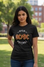 High Voltage AC/DC Inspired Graphic Black Cotton T-Shirt for Men & Women - Image 4