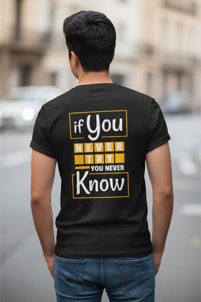 Motivational Quote Black T-Shirt | “Believe In Yourself” Pure Cotton Tee - Image 2