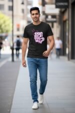 Premium Bio Wash 100% Cotton Bengali Graphic Printed Black T-Shirt for Men & Women - Image 2