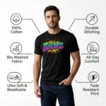 Men’s Graphic Printed T-Shirt | 100% Cotton Bio Washed Casual Wear | Round Neck Half Sleeve Regular Fit Chill Vibe Streetwear Tee - Image 5