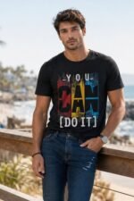 Men’s You Can Do It Graphic Printed T-Shirt | 100% Cotton Bio Washed Casual Wear | Round Neck Half Sleeve Regular Fit Motivational Streetwear Tee - Image 3