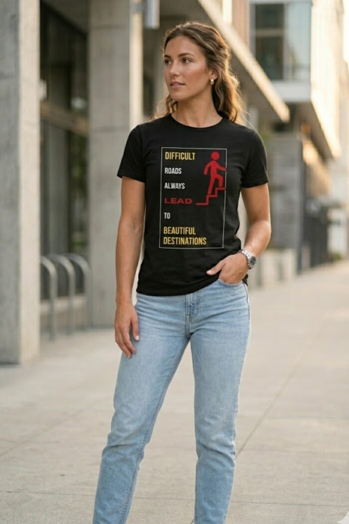 Men’s Motivational Graphic Printed T-Shirt | 100% Cotton Bio Washed Fabric | Round Neck Half Sleeve Casual Wear | Regular Fit Inspirational Tee for Daily Wear - Image 3