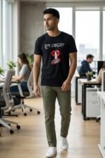 Chup Keno Black T-Shirt | 100% Cotton Bio Wash Bengali Tee - Image 2