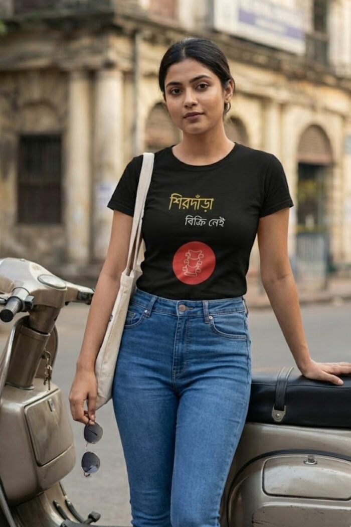 Shir Daara Bikri Nei Black T-Shirt | 100% Cotton Bio Wash Bengali Tee - Image 2