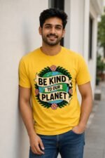Men’s 100% Cotton Graphic Printed T-Shirt | Bio Wash Soft Fabric | Round Neck Half Sleeve Casual Wear | Comfortable Regular Fit Tee for Daily Wear - Image 2