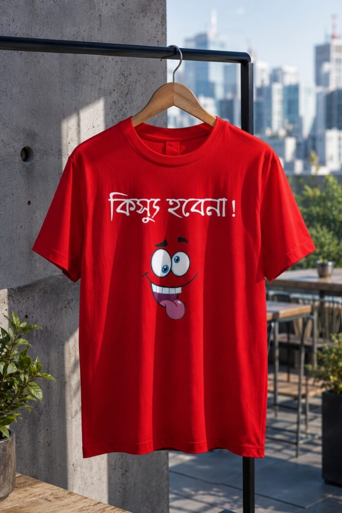 Funny Bengali Graphic Printed T-Shirt | 100% Cotton Bio Washed Casual Wear | Round Neck Half Sleeve Regular Fit Bangla Witty Streetwear Tee - Image 6