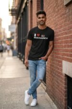 I Love Mahadev Black Graphic T-Shirt - Mahadev Streetwear Tee - Image 6
