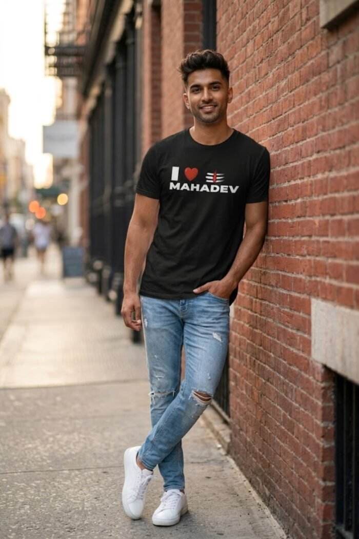 I Love Mahadev Black Graphic T-Shirt - Mahadev Streetwear Tee - Image 6