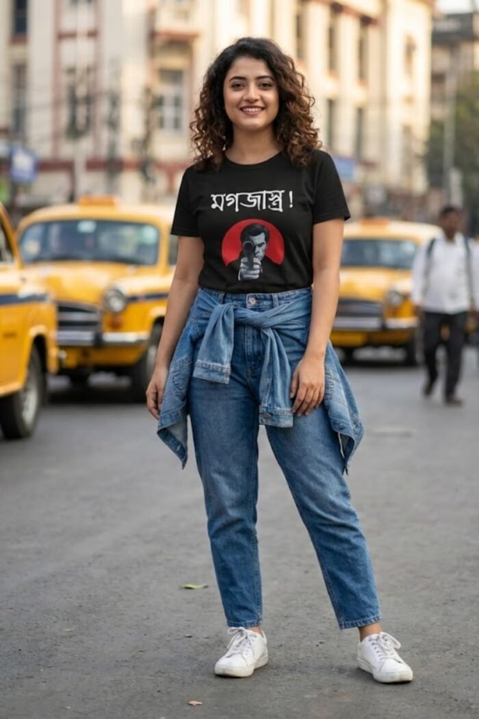 Satyajit Ray's Feluda Mogojastro Graphic Tee | Bengali Apparel - Image 4