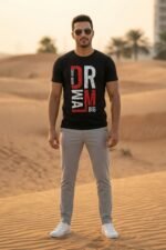 Men’s Dream Big Graphic Printed T-Shirt | 100% Cotton Bio Washed Casual Wear | Round Neck Half Sleeve Regular Fit Motivational Streetwear Tee - Image 7