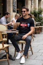 Men’s Thriller Inspired Graphic Printed T-Shirt | 100% Cotton Bio Washed Casual Wear | Round Neck Half Sleeve Regular Fit Horror Streetwear Tee - Image 3