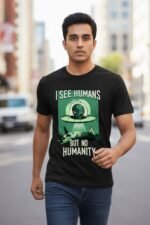 Sci-Fi Alien UFO Deep Quote Shirt - Edgy Streetwear Apparel - Image 5