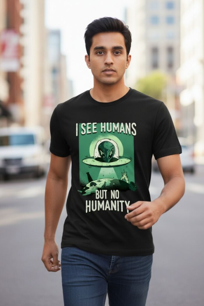 Sci-Fi Alien UFO Deep Quote Shirt - Edgy Streetwear Apparel - Image 5