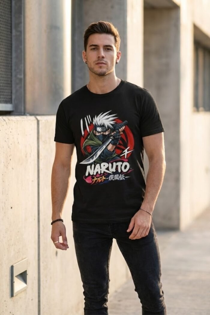 Kakashi Copy Ninja Streetwear T-Shirt - Front & Back Design Premium Cotton - Image 3