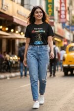 Satyajit Ray Professor Shonku Graphic Tee – Annihilin Retro Sci-Fi Black T-Shirt - Image 5