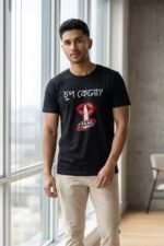 Chup Keno Black T-Shirt | 100% Cotton Bio Wash Bengali Tee - Image 5