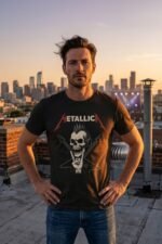 Heavy Metal Rock On Skull T-Shirt - Vintage Grunge Graphic Tee - Image 3