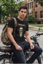 Heavy Metal Rock On Skull T-Shirt - Vintage Grunge Graphic Tee - Image 5