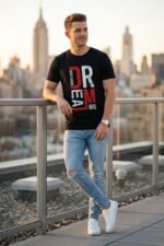 Men’s Dream Big Graphic Printed T-Shirt | 100% Cotton Bio Washed Casual Wear | Round Neck Half Sleeve Regular Fit Motivational Streetwear Tee - Image 2