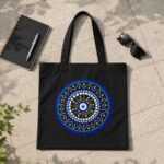 Boho Evil Eye Graphic Tote Bag | Aesthetic Spiritual Shoulder Bag - Image 3