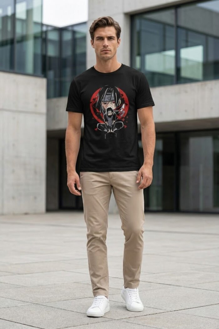 Dark Anime Aesthetic Dual-Sided T-Shirt - Japanese Kanji Graphic Top - Image 3