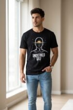 Abstract Spiritual Streetwear Tee - Sun Eye Human Silhouette Black Shirt - Image 7