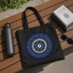 Boho Evil Eye Graphic Tote Bag | Aesthetic Spiritual Shoulder Bag - Image 5