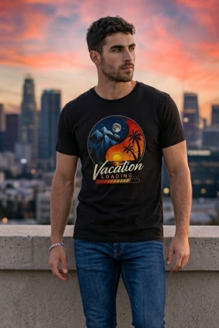 Premium Cotton Traveler T-Shirt - "Vacation Loading" Summer Vibe Shirt - Image 5