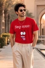 Funny Bengali Graphic Printed T-Shirt | 100% Cotton Bio Washed Casual Wear | Round Neck Half Sleeve Regular Fit Bangla Witty Streetwear Tee - Image 4