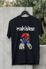 Lord Shiva Skull Throne Black Cotton Tee - Desi Aesthetic Top - Image 5