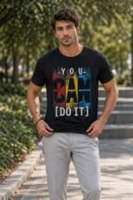 Men’s You Can Do It Graphic Printed T-Shirt | 100% Cotton Bio Washed Casual Wear | Round Neck Half Sleeve Regular Fit Motivational Streetwear Tee - Image 2