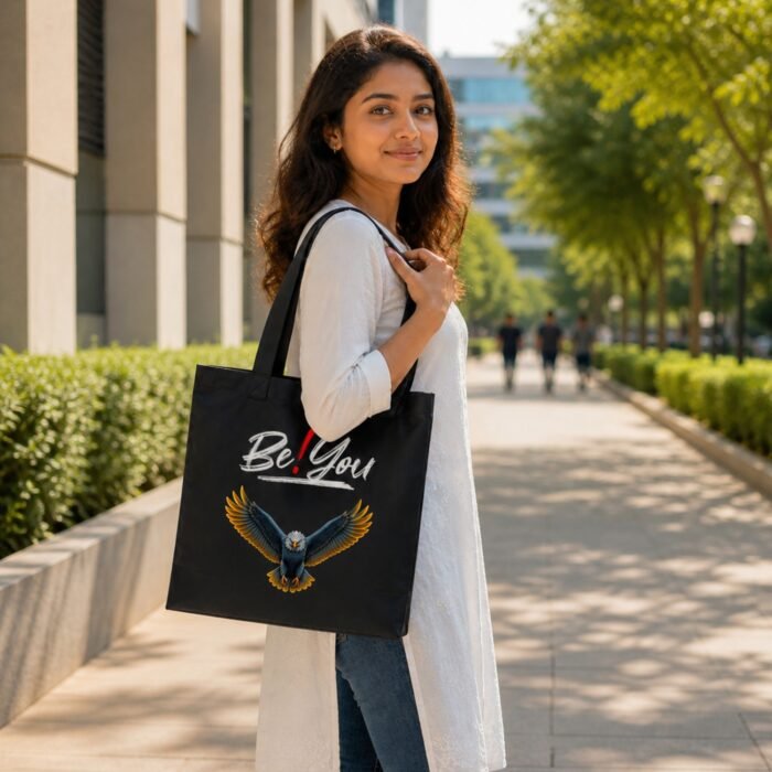 Inspirational Bald Eagle Premium Cotton Tote Bag for Everyday - Image 5