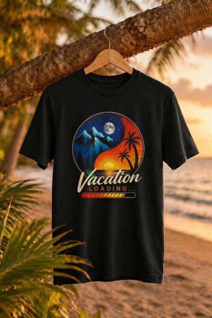 Premium Cotton Traveler T-Shirt - "Vacation Loading" Summer Vibe Shirt - Image 7