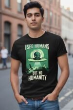 Sci-Fi Alien UFO Deep Quote Shirt - Edgy Streetwear Apparel - Image 3