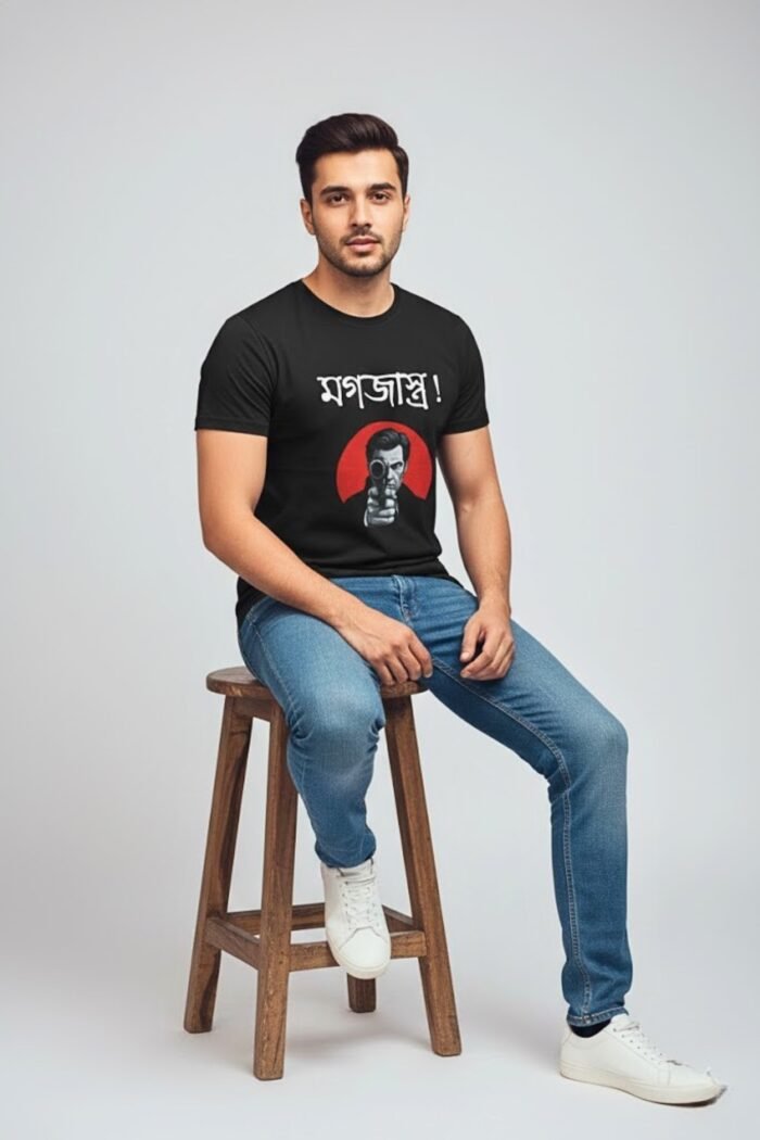 Satyajit Ray's Feluda Mogojastro Graphic Tee | Bengali Apparel - Image 3