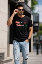 Boss Na Teacher Chai Black T-Shirt | 100% Cotton Bio Wash Bengali Tee - Image 2