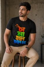 Stylish Bengali Printed Cotton T-Shirt | Trendy Urban Streetwear Graphic Tee - Image 3