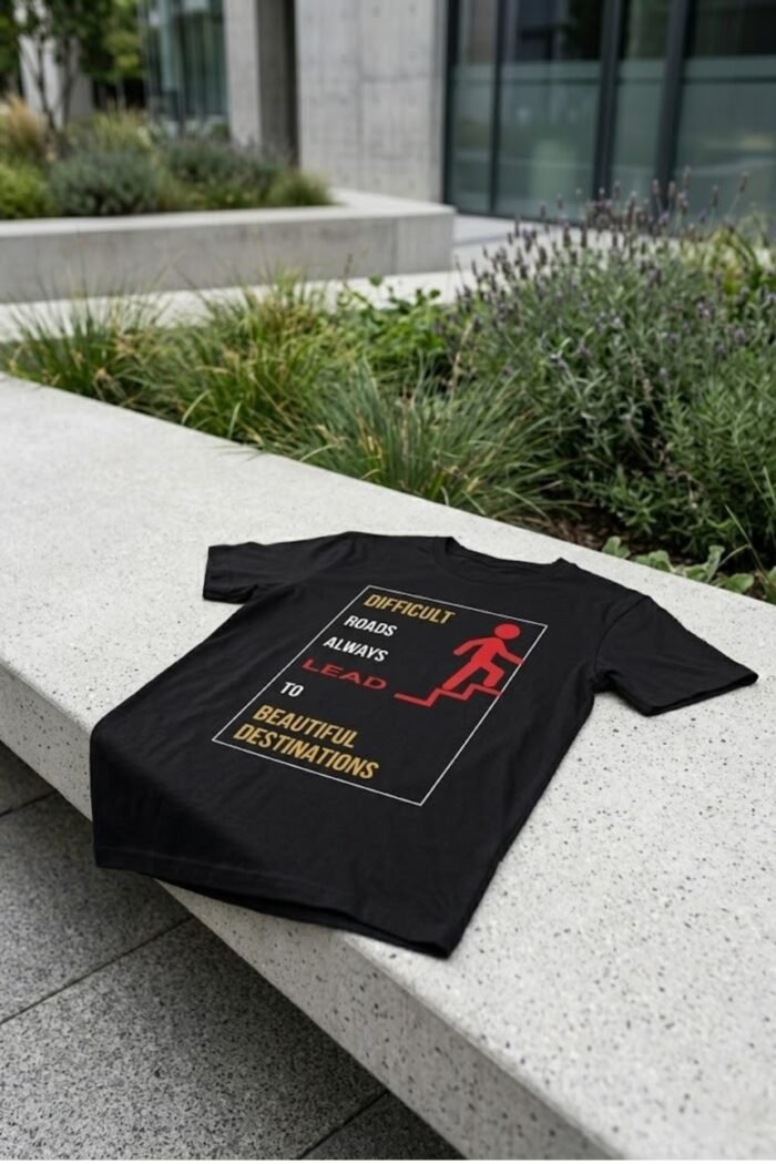 Men’s Motivational Graphic Printed T-Shirt | 100% Cotton Bio Washed Fabric | Round Neck Half Sleeve Casual Wear | Regular Fit Inspirational Tee for Daily Wear - Image 6