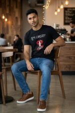 Chup Keno Black T-Shirt | 100% Cotton Bio Wash Bengali Tee - Image 3