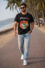 Sonar Kella Tribute Bengali Typography Cotton T-Shirt | Brazil-er Bicchu Tee - Image 2