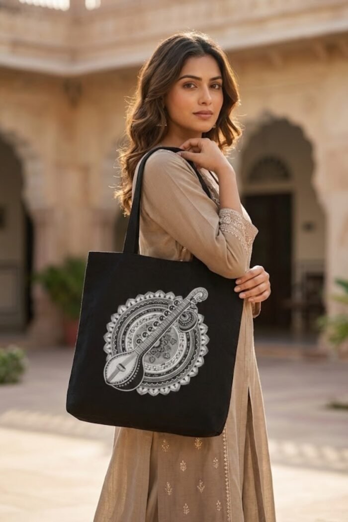 Rhythm of the Soul Musical Instrument Tote | Cultural Heritage Everyday Bag - Image 3