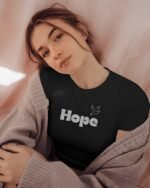 Black 100% Cotton T-Shirt: "HOPE" | Embrace Optimism & Resilience - Image 4