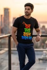 Stylish Bengali Printed Cotton T-Shirt | Trendy Urban Streetwear Graphic Tee - Image 2